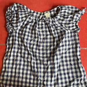 Crewcuts girls blue gingham top, size 6-7